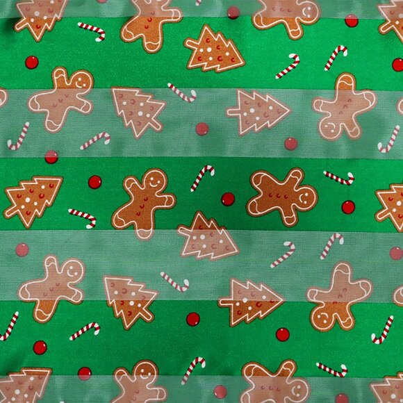 ❤️NWT BOUTIQUE   Christmas Gingerbread Printed Satin Scarf - Picture 2 of 2